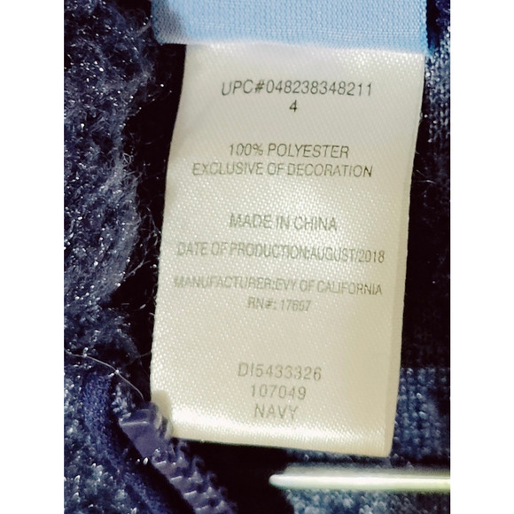 Disney Frozen Sherpa Jacket Size 4 Navy - Picture 6 of 8